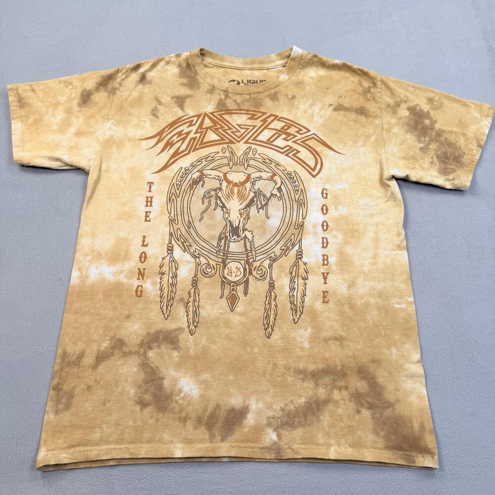 Eagles Liquid Blue Shirt Mens Medium Beige Long Goodbye 2024-2025 Las Vegas Tee